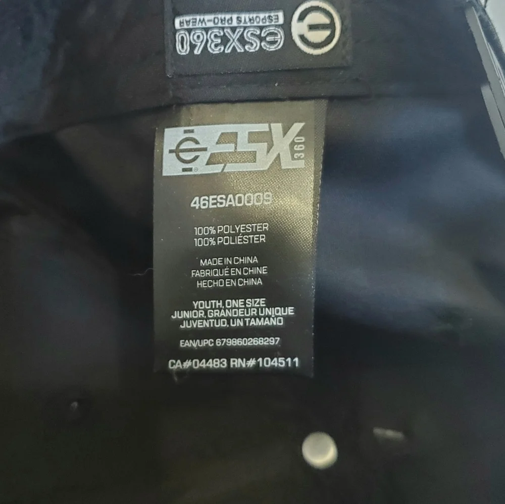 ESX 360 Gamer Gear Pro Quality Black White Youth Hat Cap Print NWT
